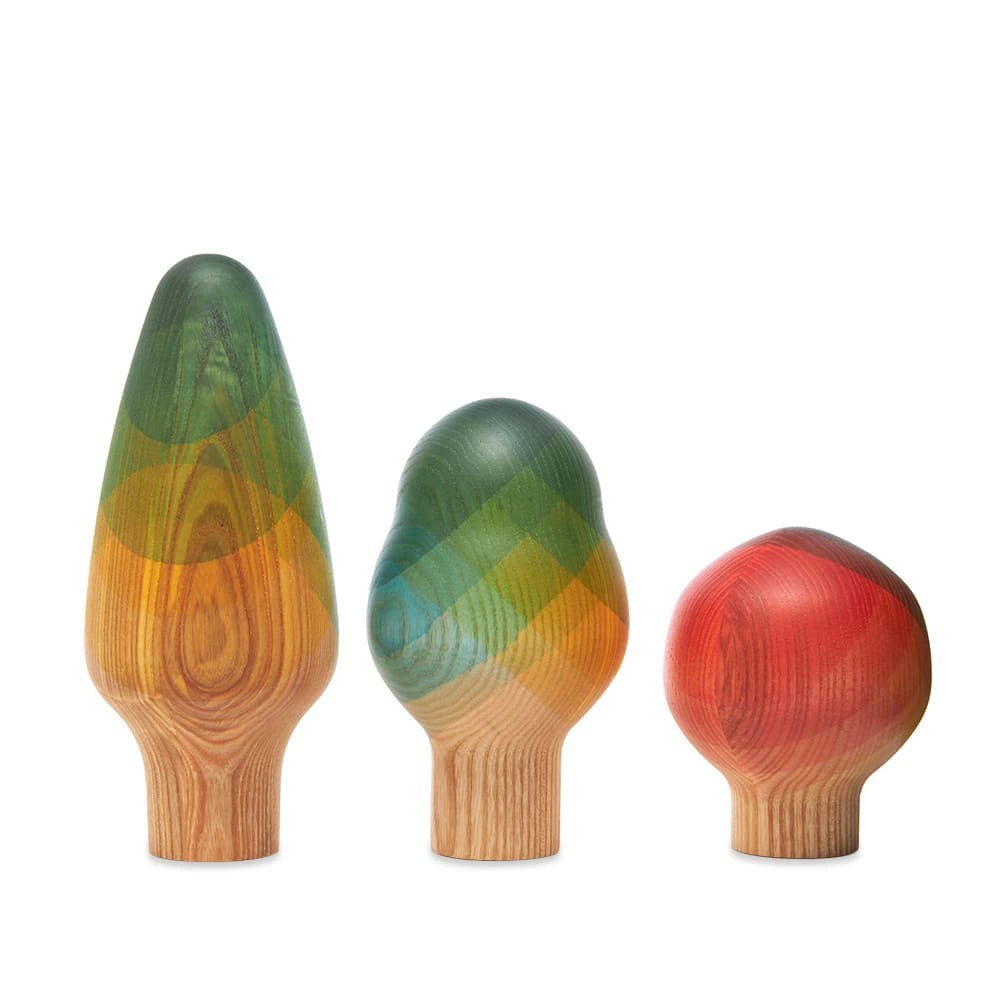 Herringbone Trees, set of 3, green