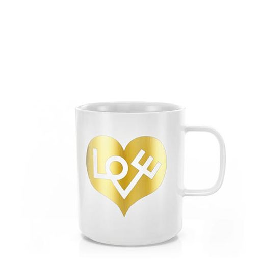 Coffee Mugs - Love Heart, gold