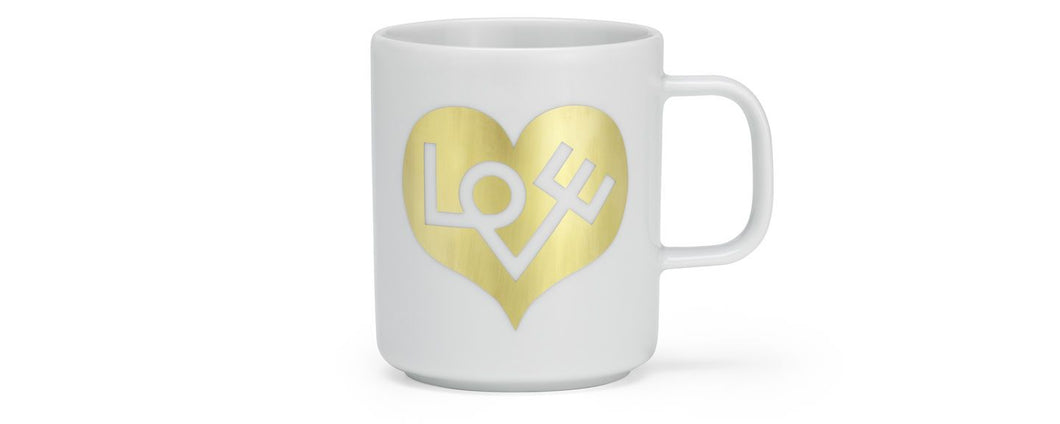 Coffee Mugs - Love Heart, gold