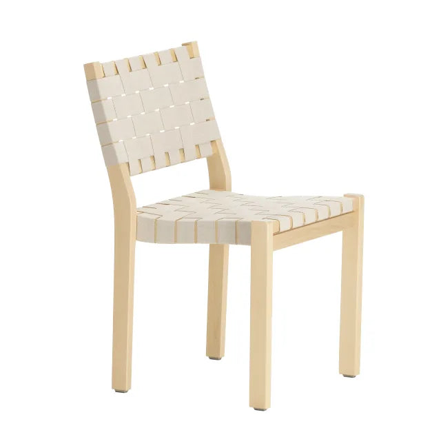 Chair 611 nat.,web. natural/white