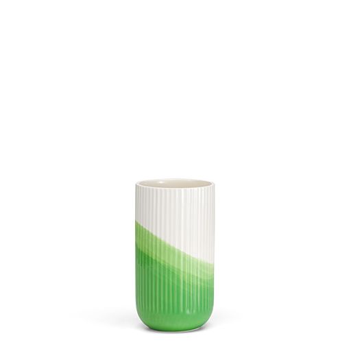 The picture of product Herringbone Vase, geriffelt, grün