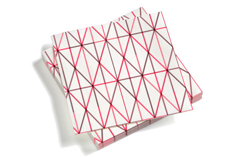 Paper Napkins Large Grid pink